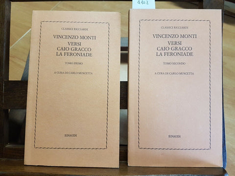 VINCENZO MONTI - VERSI CAIO GRACCO LA FERONIADE - 2 TOMI - 1977 - EINAUDI (