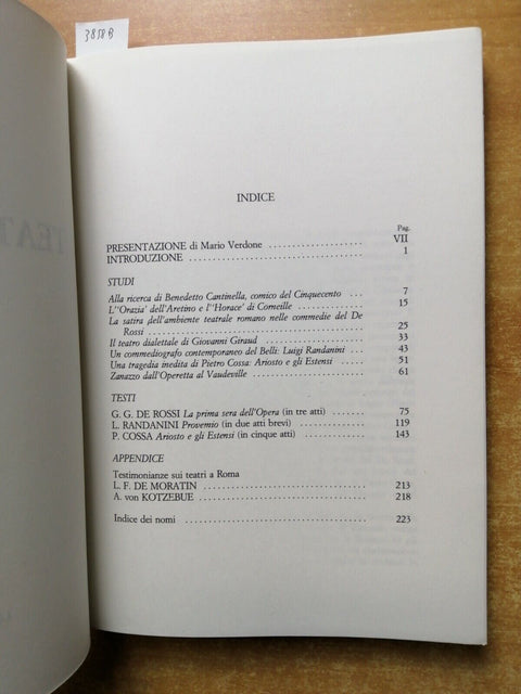 TEATRO A ROMA studi e testi - FRANCESCA BONANNI - 1982 - LUCARINI - (3858B