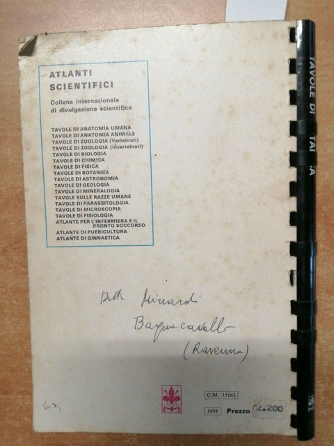 TAVOLE DI BOTANICA - ATLANTI SCIENTIFICI - GIUNTI MARZOCCO - 1967 - (4851