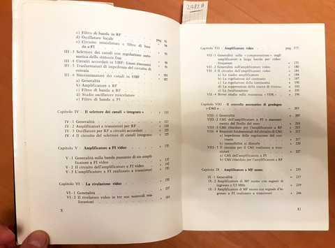 TELEVISIONE CIRCUITI RICEVITORI VALVOLE TRANSISTORI 1969 SELETECNICA(2482A