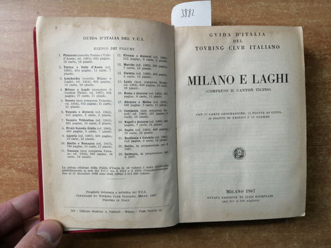 GUIDA D'ITALIA - MILANO E LAGHI - GUIDA ROSSA TOURING CLUB EDITORE - 1967