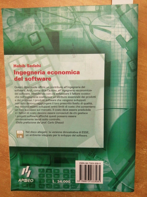 INGEGNERIA ECONOMICA DEL SOFTWARE - HABIB SEDEHI - 1997 APOGEO - NO FLOPPY(