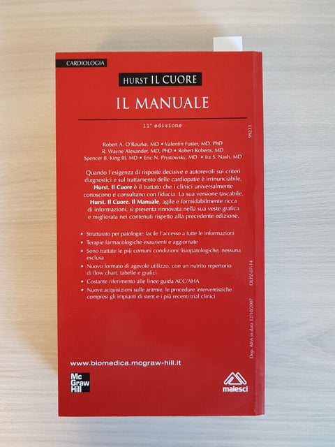 IL CUORE IL MANUALE - HURST - MALESCI / McGraw Hill 2006 illustrato (4648A