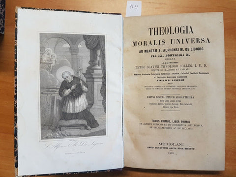 THEOLOGIA MORALIS UNIVERSA - PIETRO SCAVINI 1865 OLIVA - 4 VOLUMI COMPLETI(