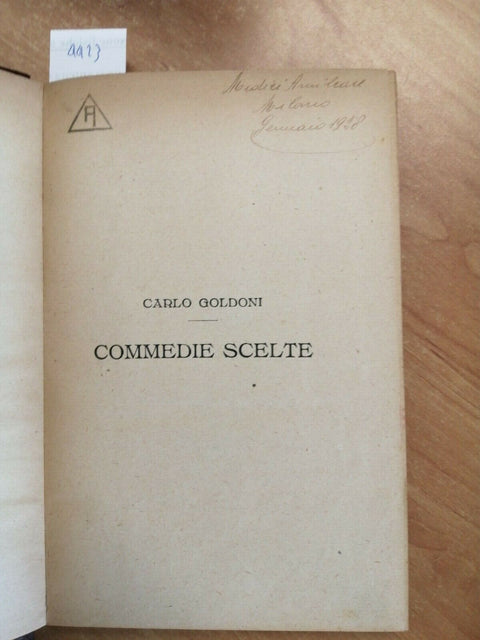 CARLO GOLDONI - COMMEDIE SCELTE - VOL. 1 - SONZOGNO - 1925 (?) -