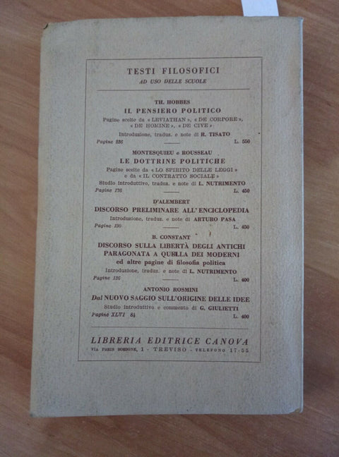 STORIA ANTOLOGICA DELLA FILOSOFIA - GIULIETTI 1950 CANOVA VOL.2 UMANESIMO 1109