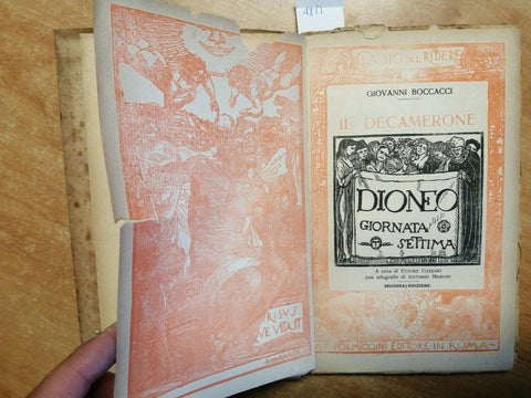 GIOVANNI BOCCACCIO - IL DECAMERONE DIONEO GIORNATA SETTIMA 1923 FORMIGGINI(