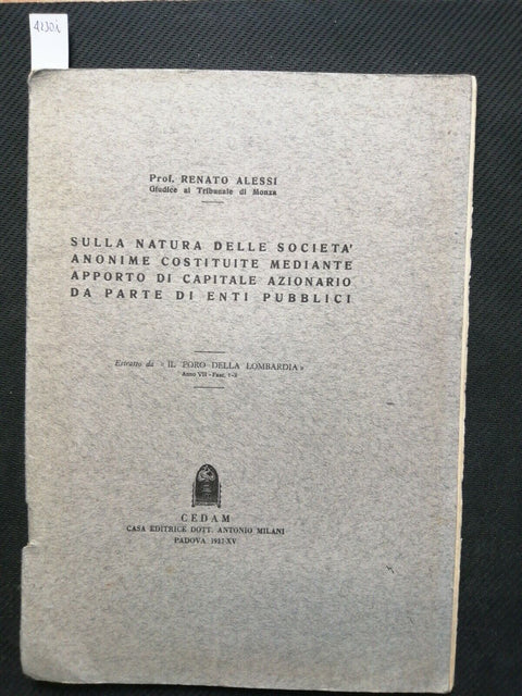 1937 Sulla natura delle societ anonime costituite mediante... ALESSI R. (4