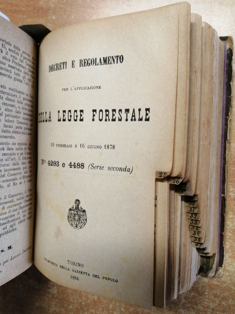 40 LEGGI DECRETI E REGOLAMENTI DIVERSI ANNI 1880-1890 rilegati in 1 volume