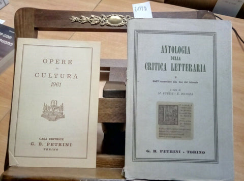 Fubini - Antologia della critica letteraria Dall'umanesimo - 1960 Petrini(