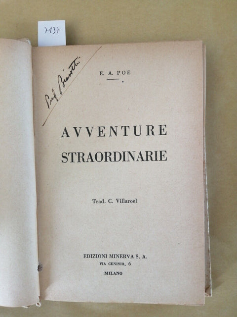 AVVENTURE STRAORDINARIE DI EDGAR ALLAN POE - 1935 - MINERVA - (7137)