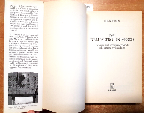 COLIN WILSON - DEI DELL'ALTRO UNIVERSO - PIEMME 1Ed. 1999 extraterrestri (