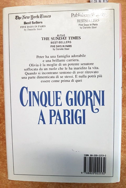 DANIELLE STEEL - CINQUE GIORNI A PARIGI - 1996 - Sperling & Kupfer 1Ed.