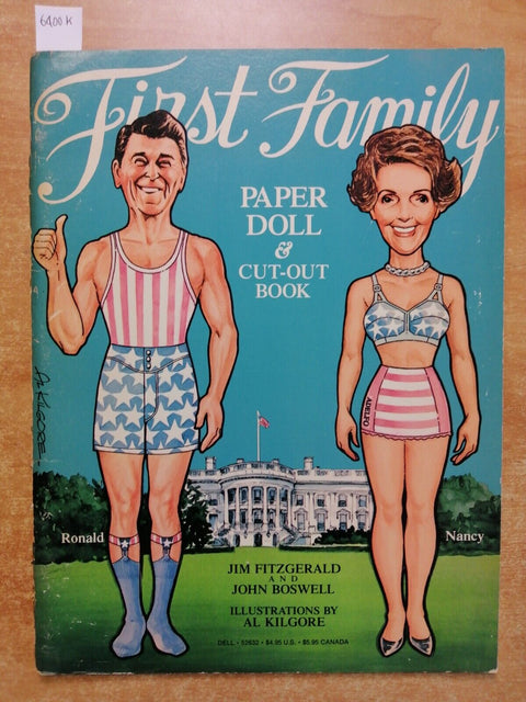 FIRST FAMILY paper doll & cut-out book RONALD NANCY REAGAN 1982 DELL TRADE