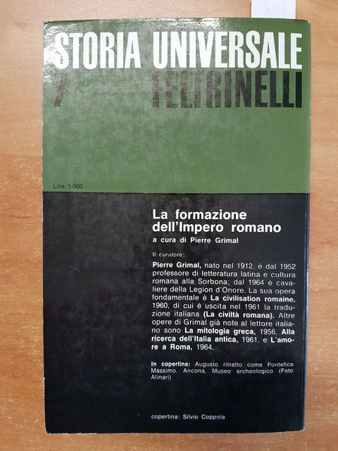 GRIMAL - LA FORMAZIONE DELL'IMPERO ROMANO/FELTRINELLI/STORIA UNIVERSALE 7