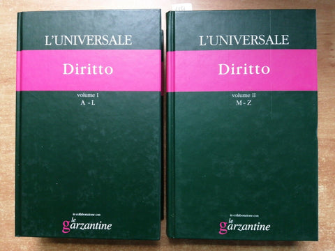 DIRITTO completa in 2 VOLL. enciclopedia L'universale Le Garzantine (6991