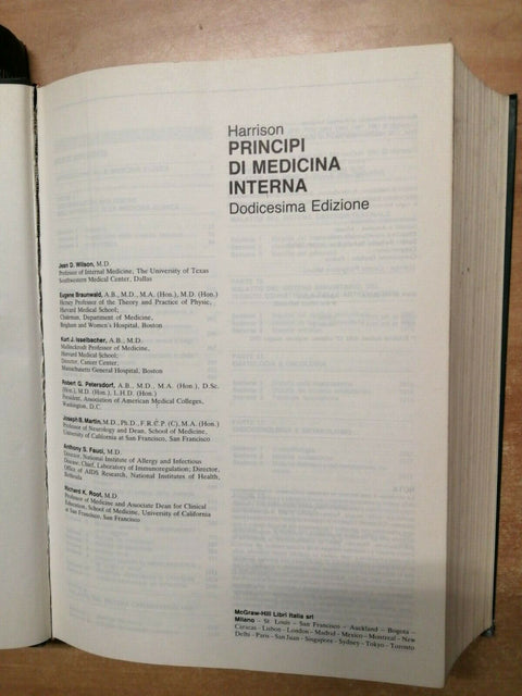 PRINCIPI DI MEDICINA INTERNA - 2 VOLL. HARRISON WILSON - McGRAW HILL 1992 (
