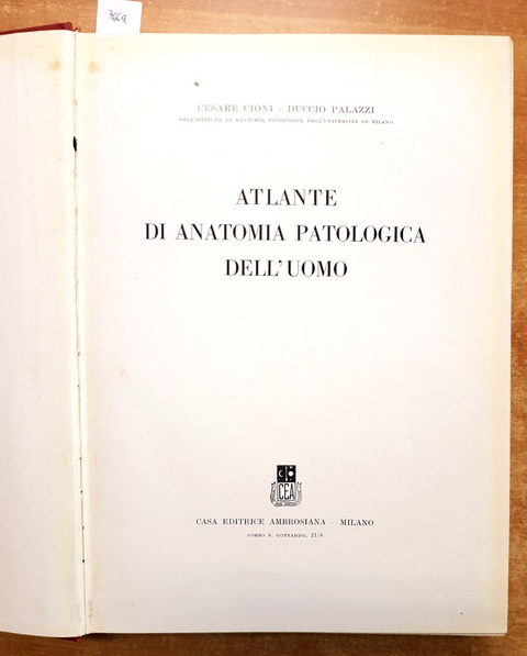 ATLANTE DI ANATOMIA PATOLOGICA DELL'UOMO - Cioni, Palazzi 1952 AMBROSIANA