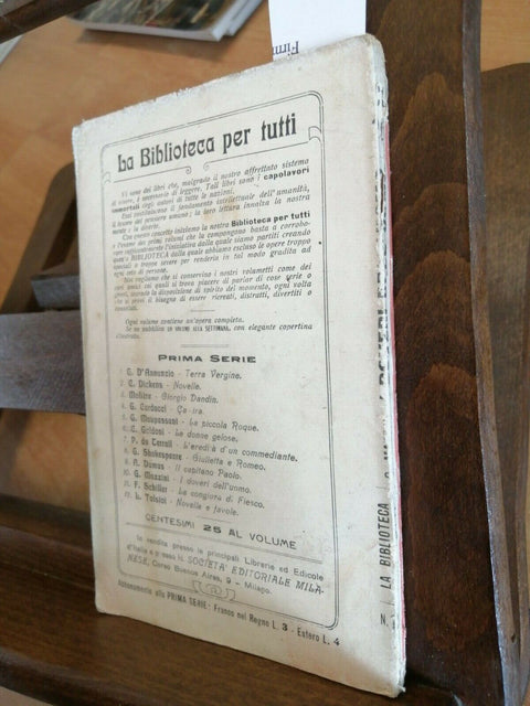 GIUSEPPE MAZZINI - I DOVERI DELL'UOMO - 1908 SOCIETA' EDITORIALE MILANESE