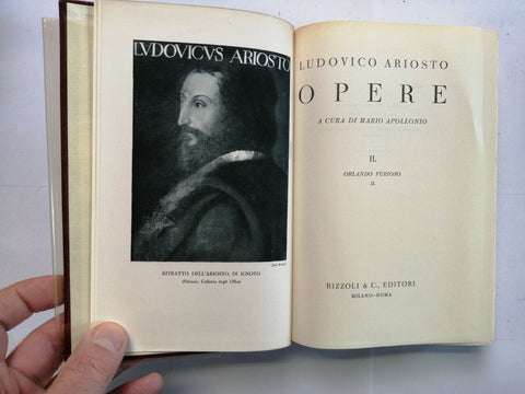 LUDOVICO ARIOSTO Opere L'ORLANDO FURIOSO 1944 Classici Rizzoli 2 voll.cofanetto