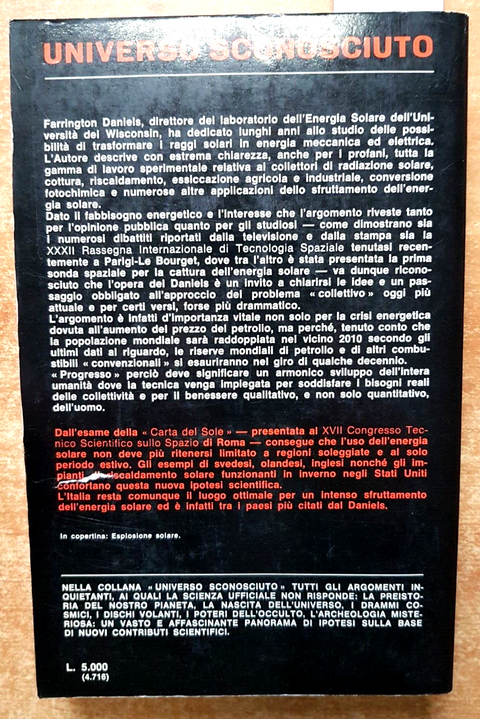 L'USO DIRETTO DELL'ENERGIA SOLARE - FARRINGTON DANIELS - 1977 - SUGARCO -