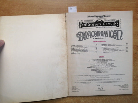 DRACONOMICON forgotten realms 2nd 1990 Advanced Dungeons & Dragons FINDLEY
