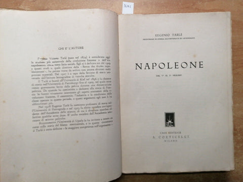 EUGENIO TARLE' - NAPOLEONE - 1942 - CORTICELLI - 2ed. (3634c) Tarl