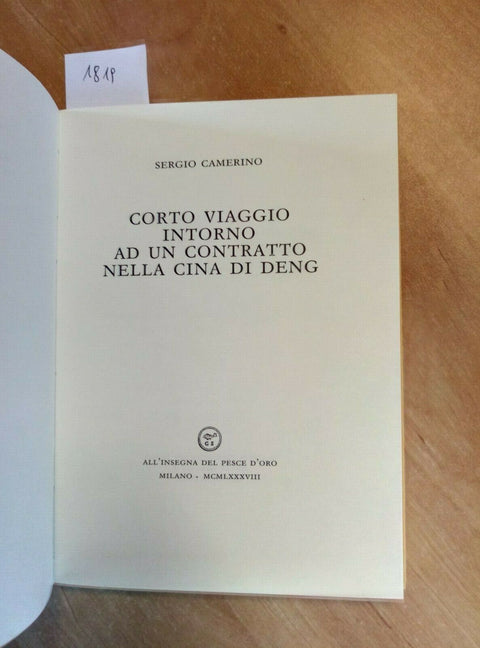 CAMERINO CORTO VIAGGIO INTORNO A CONTRATTO NELLA CINA DENG 1988 PESCE D'ORO 181