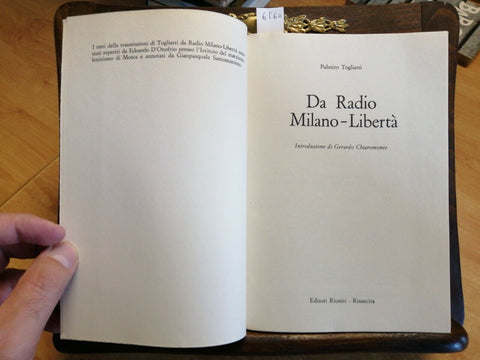 TOGLIATTI PALMIRO - DA RADIO MILANO LIBERTA' - 1974 - Rinascita Edizioni (