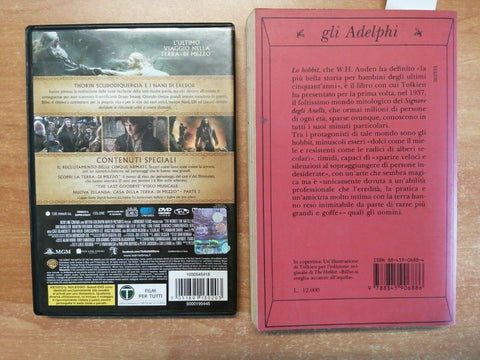 TOLKIEN - LO HOBBIT LIBRO ADELPHI + 2 DVD LA BATTAGLIA DELLE CINQUE ARMATE(