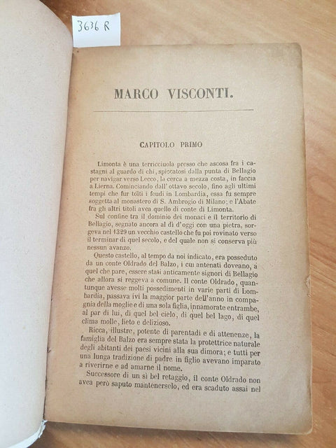 TOMMASO GROSSI - MARCO VISCONTI STORIA DEL TRECENTO - 1923 - ARIANI - (3636