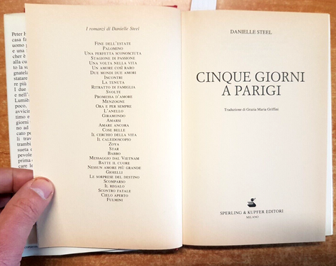 DANIELLE STEEL - CINQUE GIORNI A PARIGI - 1996 - Sperling & Kupfer 1Ed.