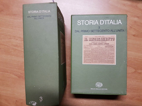 STORIA D'ITALIA 3 - DAL PRIMO SETTECENTO ALL'UNITA' - EINAUDI 1976 (3309