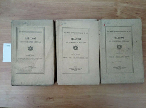 RELAZIONI DEI COMMISSARI SPECIALI 1864 COMITATO ESPOSIZIONE INTERN. 3 VOLL(