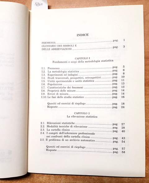 INTRODUZIONE ALLA STATISTICA SANITARIA ad uso degli studenti 1992 GOLIARDICA4860