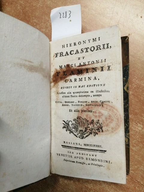 1782 Hieronymi Fracastorii et Marci Antonii Flaminii Carmina Ruibus... (228