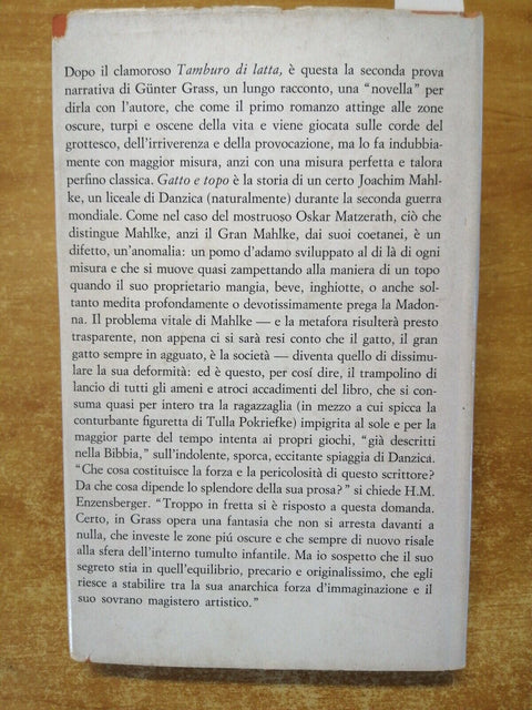 GUNTER GRASS - Gatto e topo - 2ed. Feltrinelli 1964 +segnalibro originale(