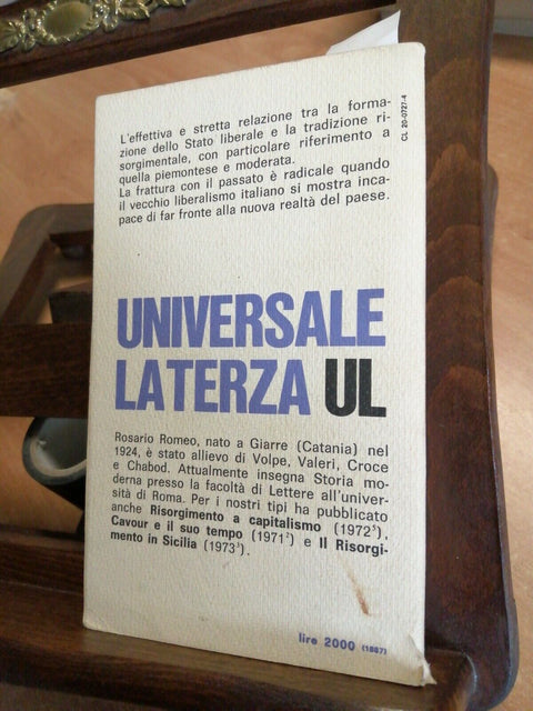 DAL PIEMONTE SABAUDO ALL'ITALIA LIBERALE - ROSARIO ROMEO 1974 LATERZA (340