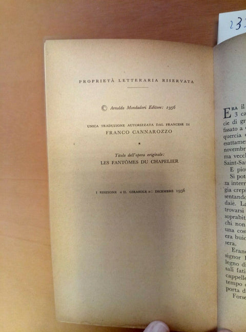 GEORGES SIMENON - I FANTASMI DEL CAPPELLAIO 1956 1ED. GIRASOLE MONDADORI (