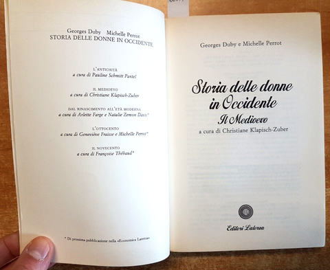 STORIA DELLE DONNE Il Medioevo - Georges Duby Michelle Perrot 1994 LATERZA(