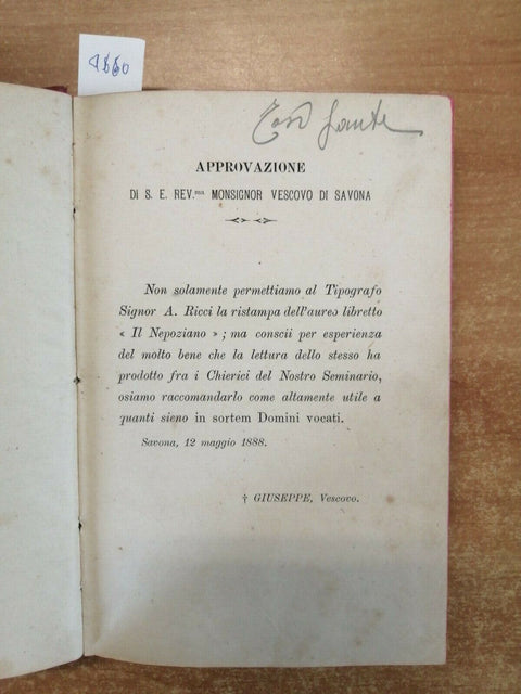 NEPOZIANO OSSIA L'ALLIEVO DEL SANTUARIO 1888 Tipografico Andrea Ricci (466