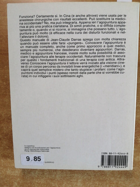 CONOSCERE L'AGOPUNTURA - Jean-Claude Darras - 1989 - Vallardi ILLUSTRATO (