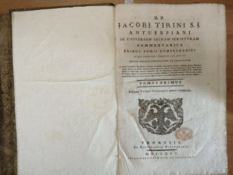 1795 JACOBI TIRINI ANTUERPIANI IN UNIVERSAM SACRAM SCRIPTURAM COMMENTARIUS