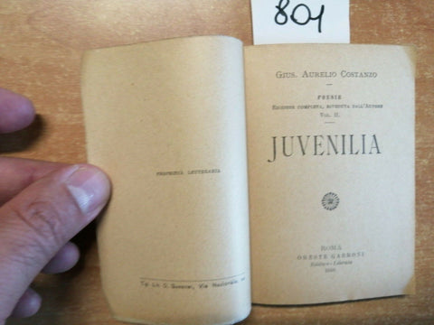 GIUS. AURELIO COSTANZO - JUVENILIA POESIE - ORESTE GARRONI - 1910 - (801