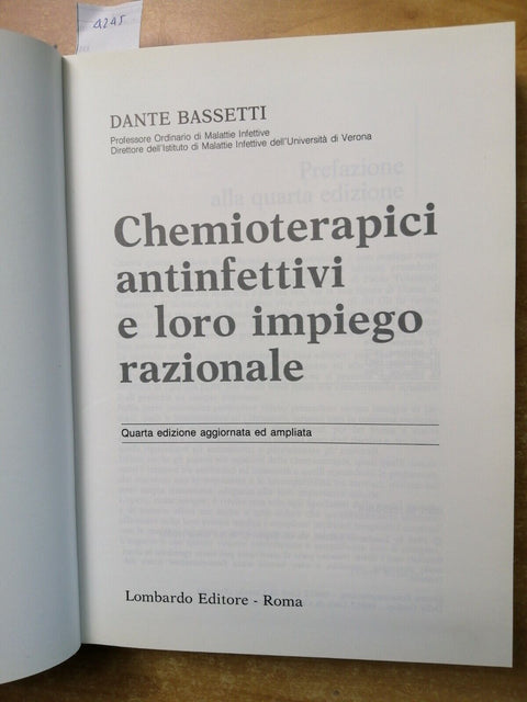 DANTE BASSETTI Chemioterapici antinfettivi e loro impiego razionale LOMBARDO4245