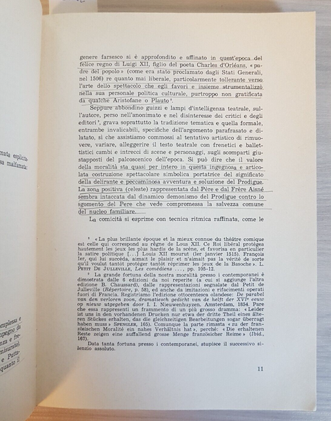 L'ENFANT PRODIGUE la moralit del sec. XVI - Giuseppe Macr 1982 ADRIATICA