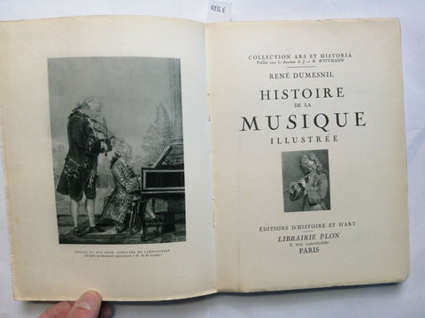 RENE' DUMESNIL - Histoire de la musique illustre 1934 STORIA della MUSICA