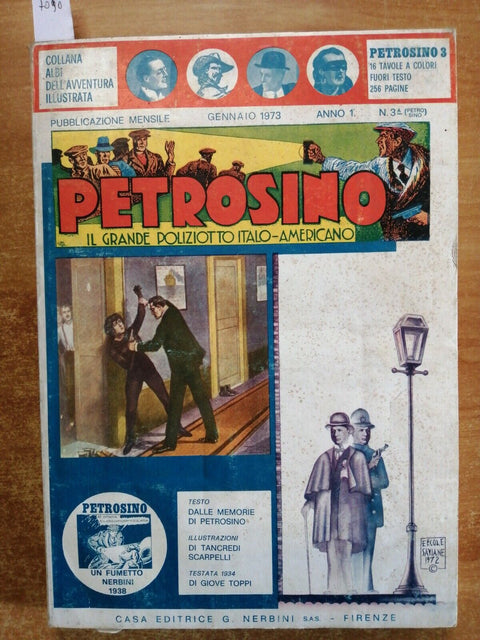 Petrosino il Grande Poliziotto Italo Americano 1973 N.3 Nerbini ILLUSTRATO(