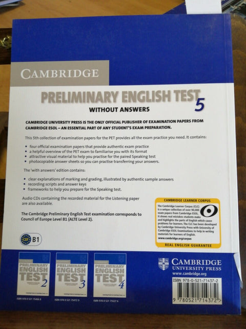 PRELIMINARY ENGLISH TEST 5 without ANSWER EXAMINATION PAPERS 2009 CAMBRIDGE