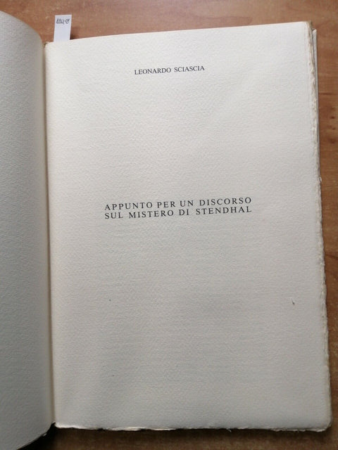 STENDHAL Sciascia Vigorelli - Biblioteca Milano 1983 TIR.LIM.NUM. 989/1000(